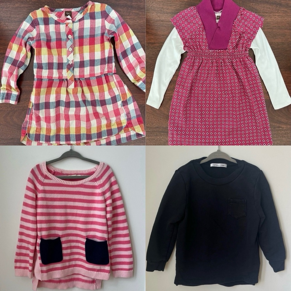 4 Dresses And Sweaters Bundle 3T-4T Tea Collection Tucker + Tate Cotton Citizen